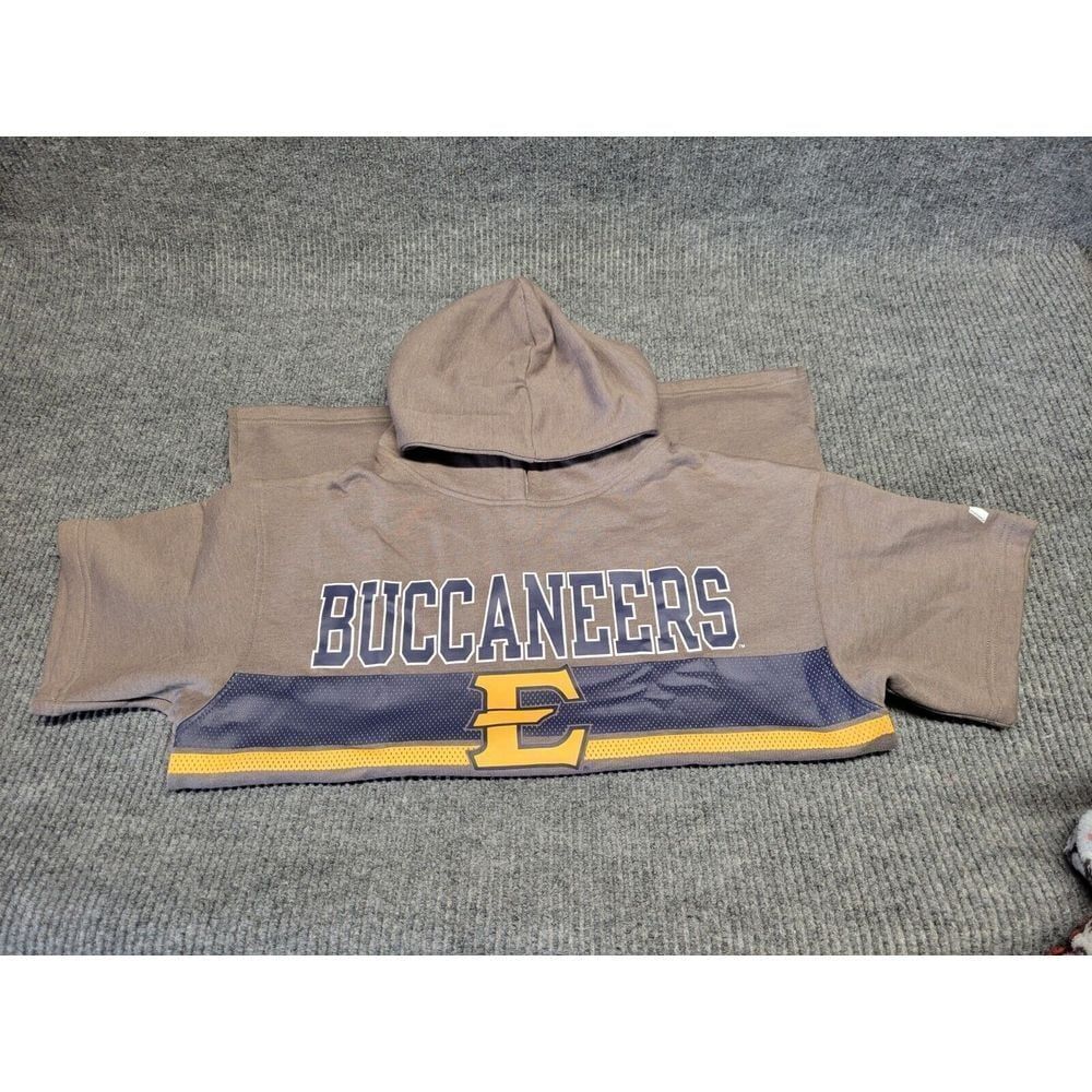 Russell Athletic ETSU Buccaneers Short Sleeve Hoodie Mens Medium Brown NWT